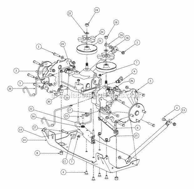 Drive Assembly Diagram and Parts List for 3648 53AB5D4M100 Cub Cadet Lawn Mower
